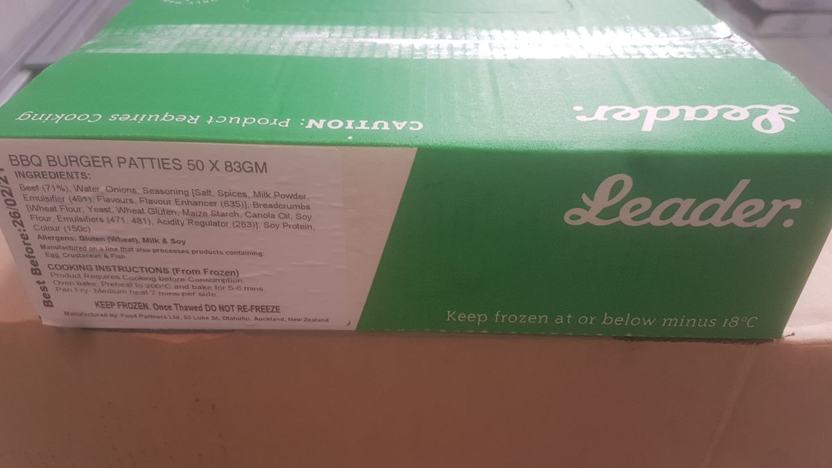 LEADER BBQ HAMBURGER PATTIES 50 X 83g Hamilton Wholesale Meat